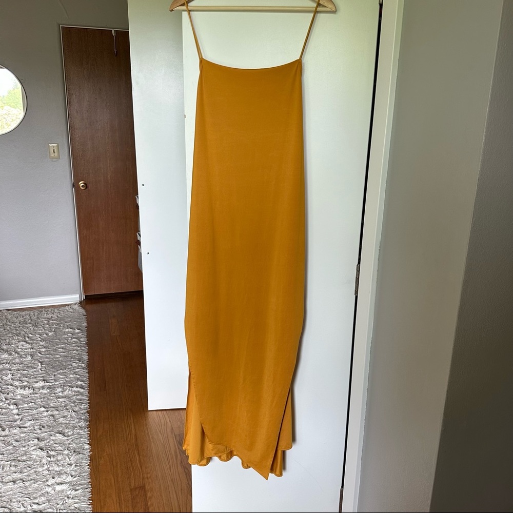 Zara mustard yellow maxi dress
